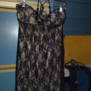 BCX Black Lace Strapless Dress